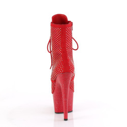 Pleaser ADORE-1020RM Red Vegan Suede Strass Mesh Sale
