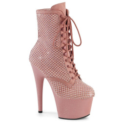 Pleaser ADORE-1020RM Salmon Pink Vegan Suede Strass