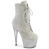 Pleaser ADORE-1020RM Silver Vegan Sude Strass Mesh Sale