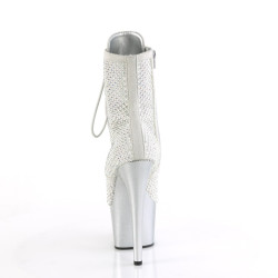 Pleaser ADORE-1020RM Silver Vegan Sude Strass Mesh Sale
