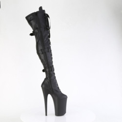 Pleaser INFINITY-3028 Vegan Buckle Thigh High Boots