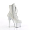 Pleaser ADORE-1020RM Silver Vegan Sude Strass Mesh Sale