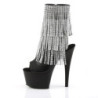 Pleaser ADORE-1024RSF Black Vegan Leather Silver Boots