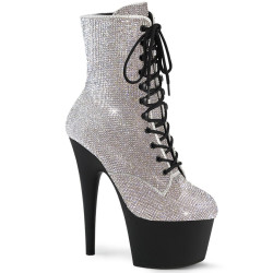 Pleaser ADORE-1020RS Silver Strass Black Sale Women