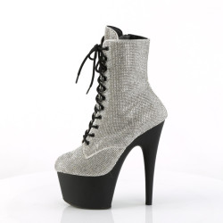 Pleaser ADORE-1020RS Silver Strass Black Sale Women