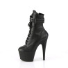 Pleaser ADORE-1020STR Black Vegan Leather Ankle Boots