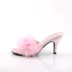 Fabulicious AMOUR-03 Rose Feathers Low Heeled Mules