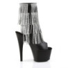 Pleaser ADORE-1024RSF Black Vegan Leather Silver Boots