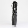 Pleaser ADORE-1021GP Black Glitter Patent Ankle Boots