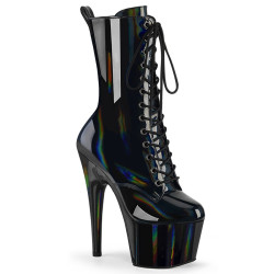 Pleaser ADORE-1040WR-HG Black Hologram Patent Boots