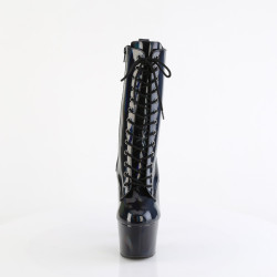 Pleaser ADORE-1040WR-HG Black Hologram Patent Boots