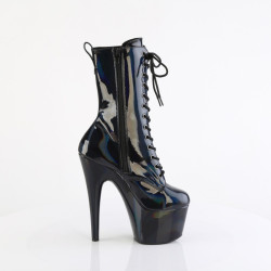Pleaser ADORE-1040WR-HG Black Hologram Patent Boots