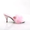 Fabulicious AMOUR-03 Rose Feathers Low Heeled Mules