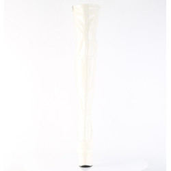Pleaser ADORE-3000 White Platform Over The Knee Boots