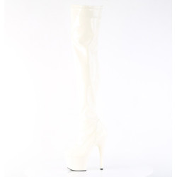 Pleaser ADORE-3000 White Platform Over The Knee Boots