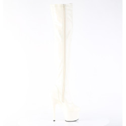 Pleaser ADORE-3000 White Platform Over The Knee Boots