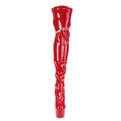 Pleaser ADORE-3000 Red Platform Over The Knee Boots