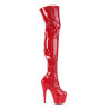 Pleaser ADORE-3000 Red Platform Over The Knee Boots