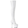 Pleaser ADORE-3000 White Patent Over The Knee Boots