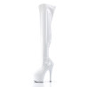 Pleaser ADORE-3000 White Patent Over The Knee Boots