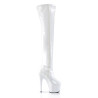 Pleaser ADORE-3000 White Patent Over The Knee Boots