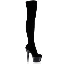 Pleaser ADORE-3002 Black Velvet Women Boots