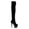 Pleaser ADORE-3002 Black Velvet Women Boots