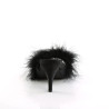 Fabulicious AMOUR-03 Black Feathers Low Heeled Mules