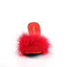 Fabulicious AMOUR-03 Red Feathers Low Heeled Mules Women