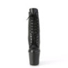 Pleaser IRONGRIP-1020 Black Vegan Leather Silver Boots