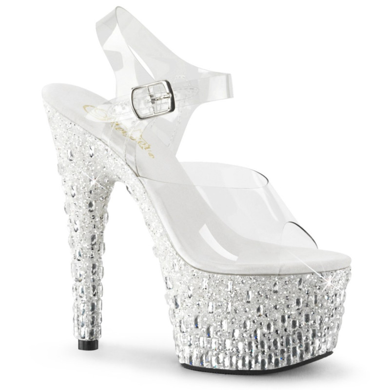 Pleaser ADORE-708MR-5 Strass Platform High Heel Sandal