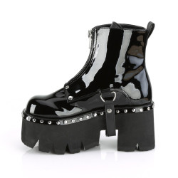 Demonia ASHES-100 Black Patent Platform Women Boots
