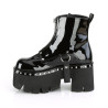 Demonia ASHES-100 Black Patent Platform Women Boots