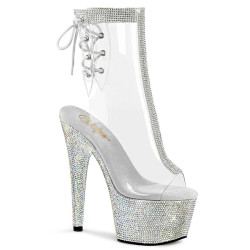 Pleaser BEJEWELED-1018C-2RS Transparent Silver Strass