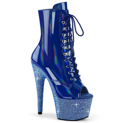 Pleaser BEJEWELED-1021-7 Blue Hologram Patent Strass