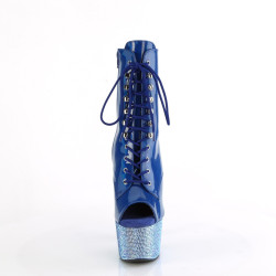 Pleaser BEJEWELED-1021-7 Blue Hologram Patent Strass