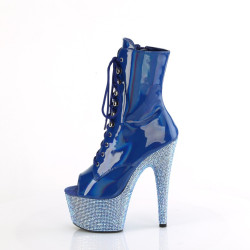 Pleaser BEJEWELED-1021-7 Blue Hologram Patent Strass
