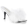 Fabulicious AMOUR-03 White Feathers Low Heeled Mules