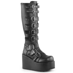 Demonia CONCORD-108 Black Vegan Leather Sale Women