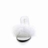 Fabulicious AMOUR-03 White Feathers Low Heeled Mules