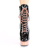 Pleaser DELIGHT-1020 Black Patent Rose Gold Chrome Boots