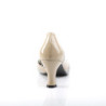 Pleaser Pink Label JENNA-03 Cream Patent Silver Glitter