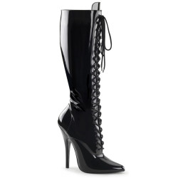 Devious DOMINA-2020 Patent Stiletto Heeled Boots