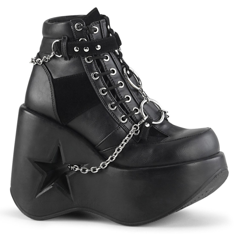 Demonia DYNAMITE-101 Black Vegan Leather Suede Sale