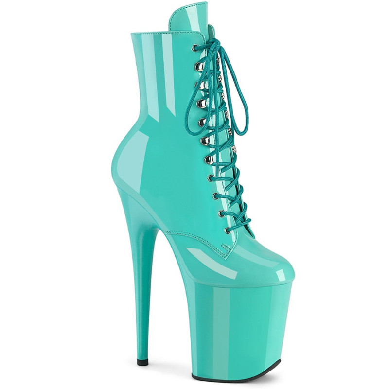 Pleaser FLAMINGO-1020 Baby Blue Patent Heeled Boots Pleaser FLAMINGO-1020 Baby Blue Patent Heeled Boots