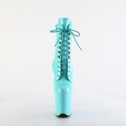Pleaser FLAMINGO-1020 Baby Blue Patent Heeled Boots
