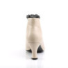Pleaser Pink Label JENNA-105 Cream Vegan Leather Black