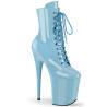 Pleaser FLAMINGO-1020 Baby Blue Patent Ankle Boots