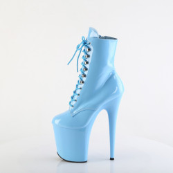 Pleaser FLAMINGO-1020 Baby Blue Patent Ankle Boots