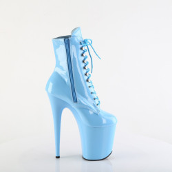 Pleaser FLAMINGO-1020 Baby Blue Patent Ankle Boots
